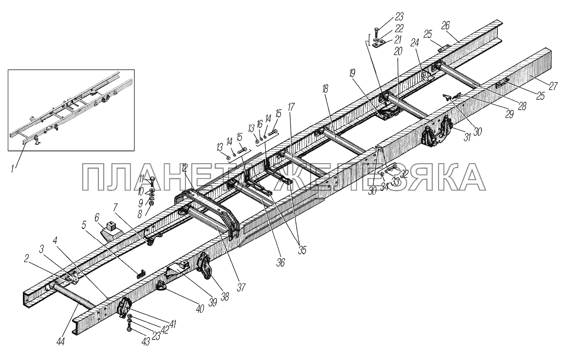 Рама УРАЛ-43204-1153-70