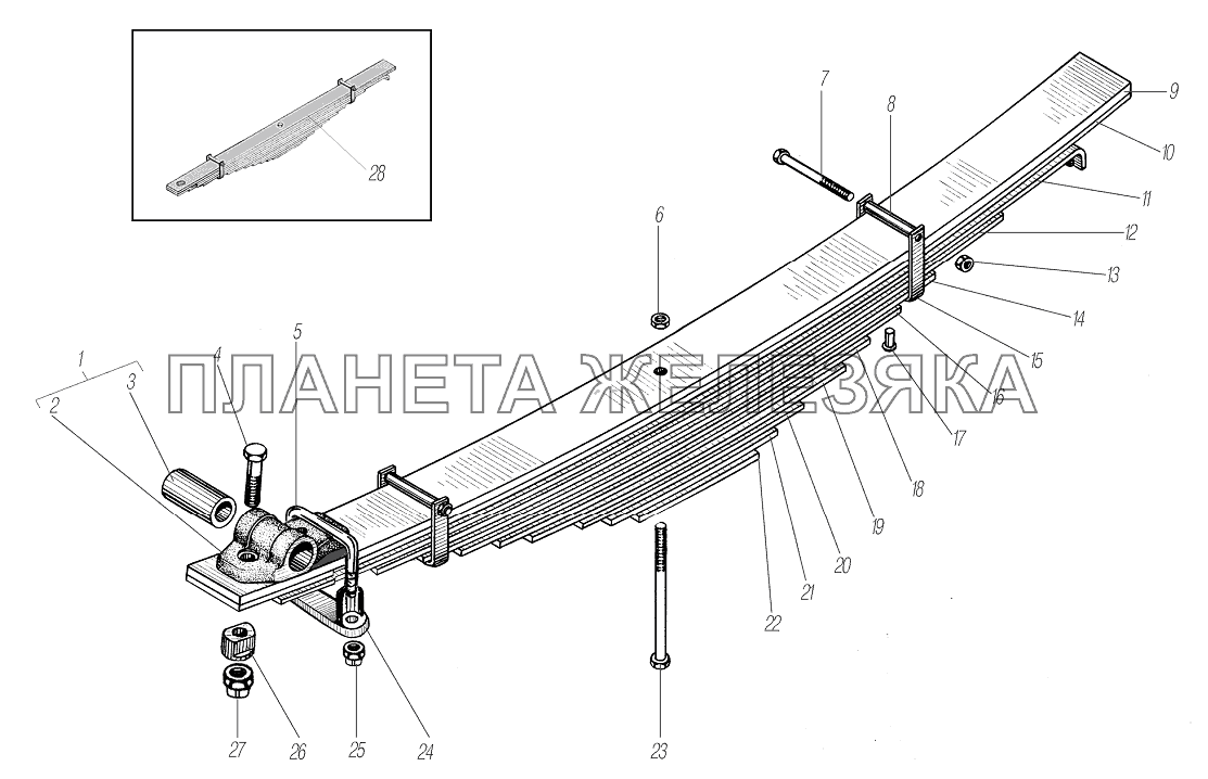 Передняя рессора УРАЛ-4320-1958-70И