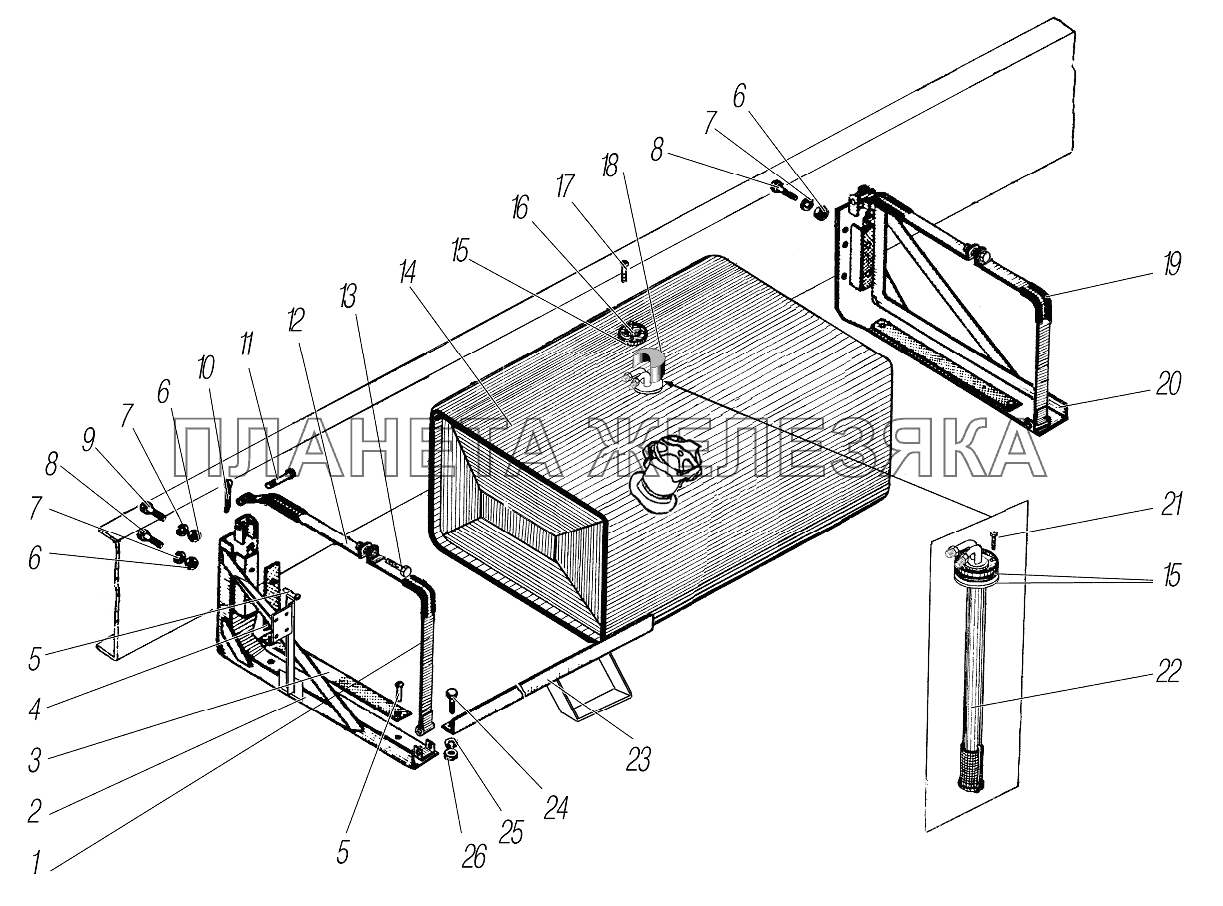 Топливный бак УРАЛ-43204-1153-70