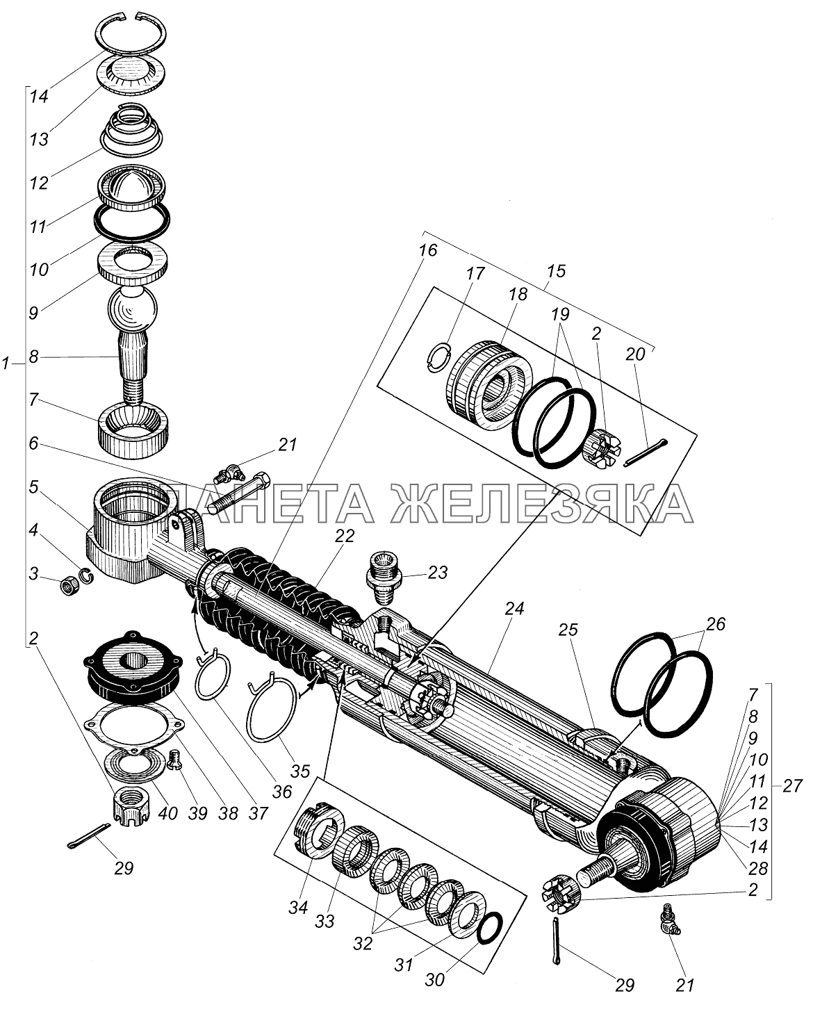 Усилительный механизм УРАЛ-43204-1111-70