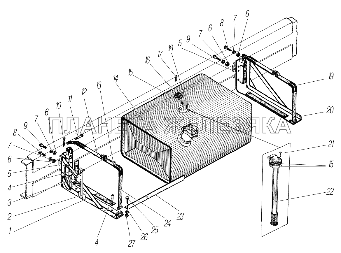 Топливный бак УРАЛ-43204-1153-70