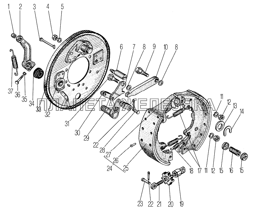 Стояночный тормоз УРАЛ-43204-1153-70