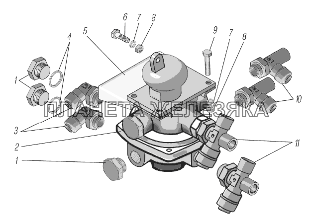 Установка крана тормозного УРАЛ-43204-1153-70