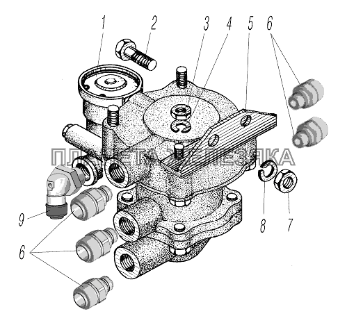 Установка клапана прицепа УРАЛ-4320-1958-70И