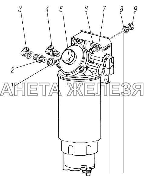 Установка фильтра грубой очистки топлива УРАЛ-43204-1111-70