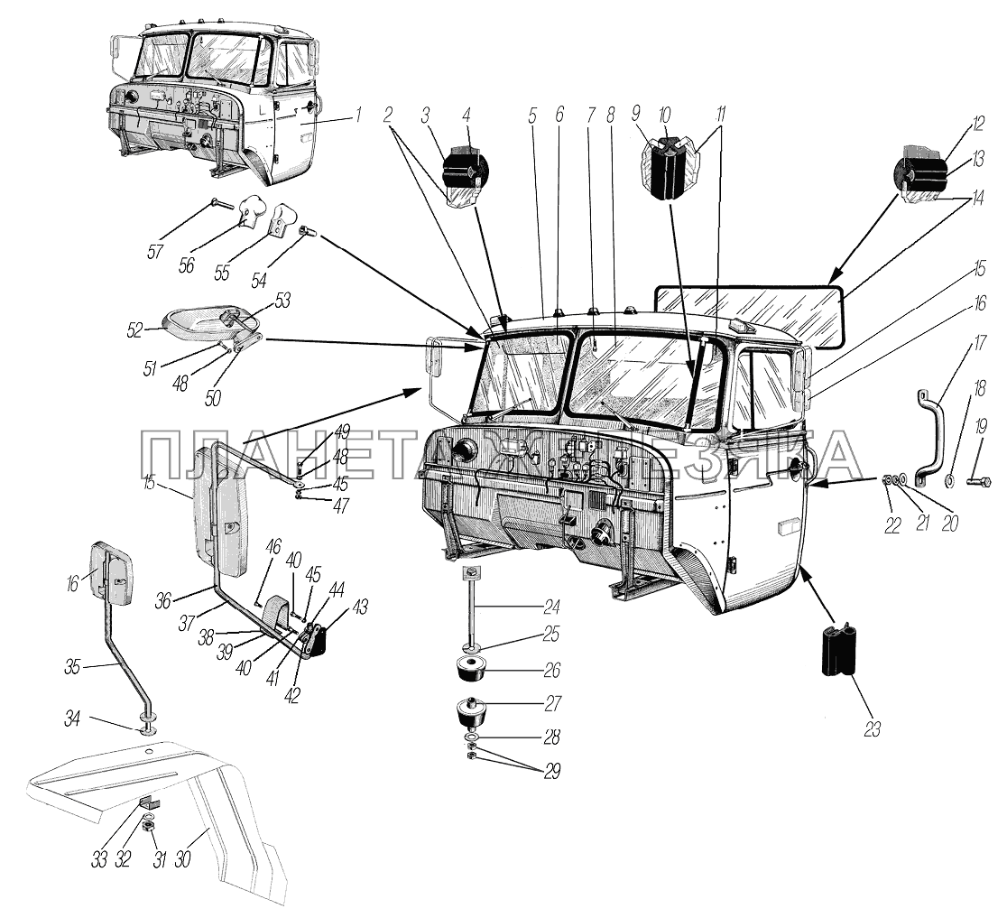 Кабина в сборе УРАЛ-4320-1958-70И