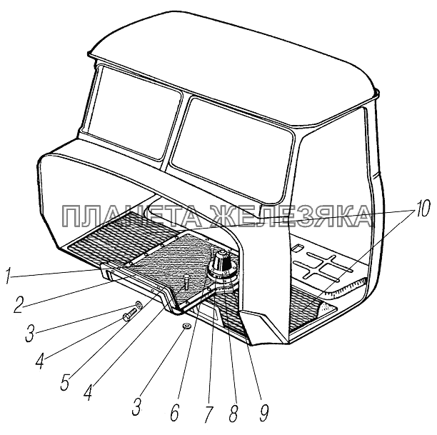 Уплотнители рычагов и коврики пола кабины УРАЛ-4320-1958-70И