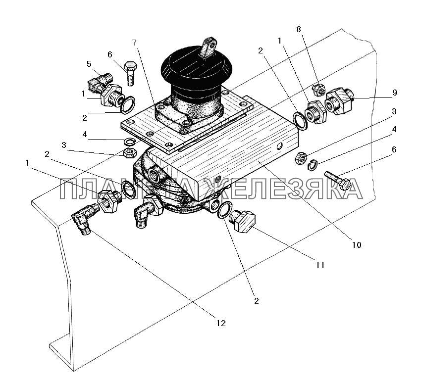 Установка тормозного крана УРАЛ-4320-41