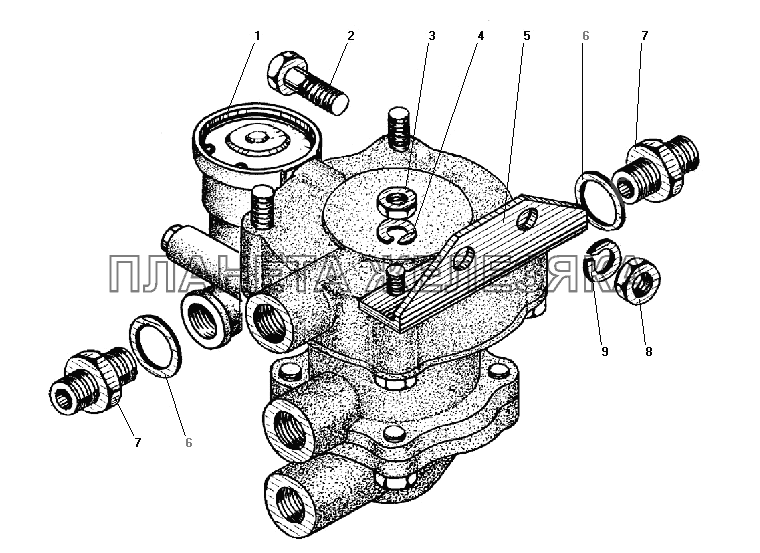 Установка клапана прицепа с клапаном обрыва УРАЛ-4320-41
