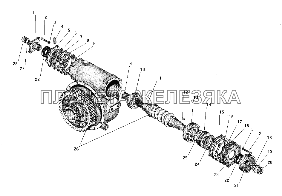 Редуктор лебедки УРАЛ-4320-41