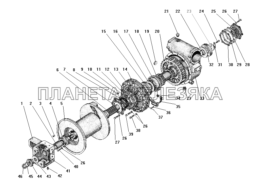 Детали редуктора лебедки УРАЛ-4320-41