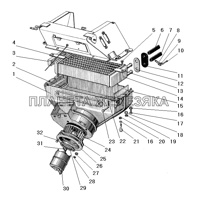 Отопитель кабины УРАЛ-4320-41