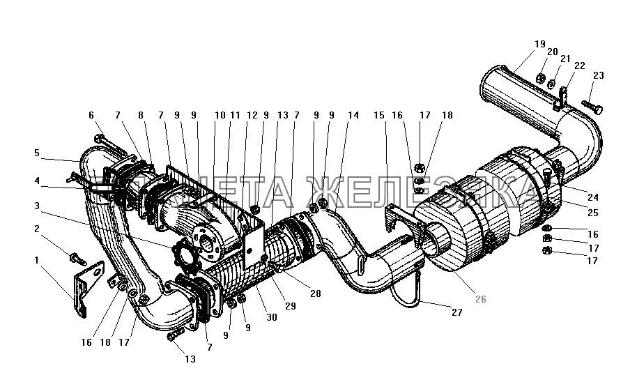 Система выпуска газов УРАЛ-4320-41