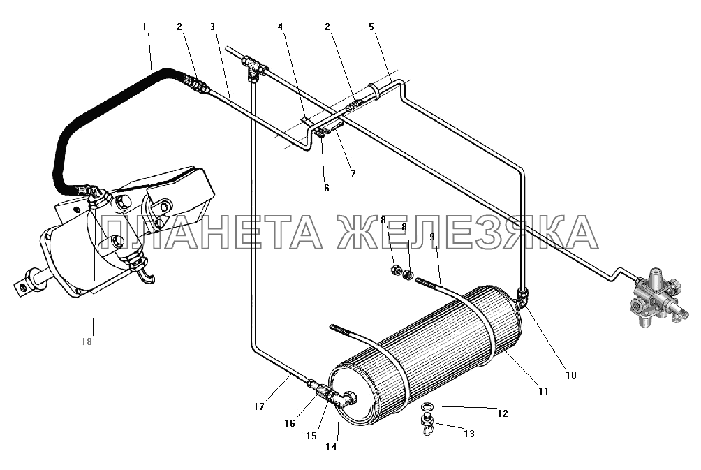 Пневмопривод выключения сцепления УРАЛ-4320-41