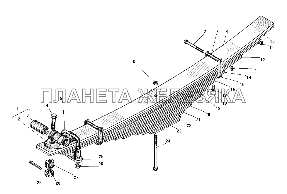 Передняя рессора УРАЛ-4320-41