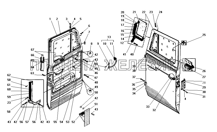 Двери кабины УРАЛ-4320-41