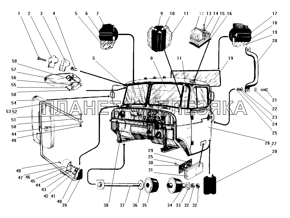 Кабина в сборе УРАЛ-43206-41