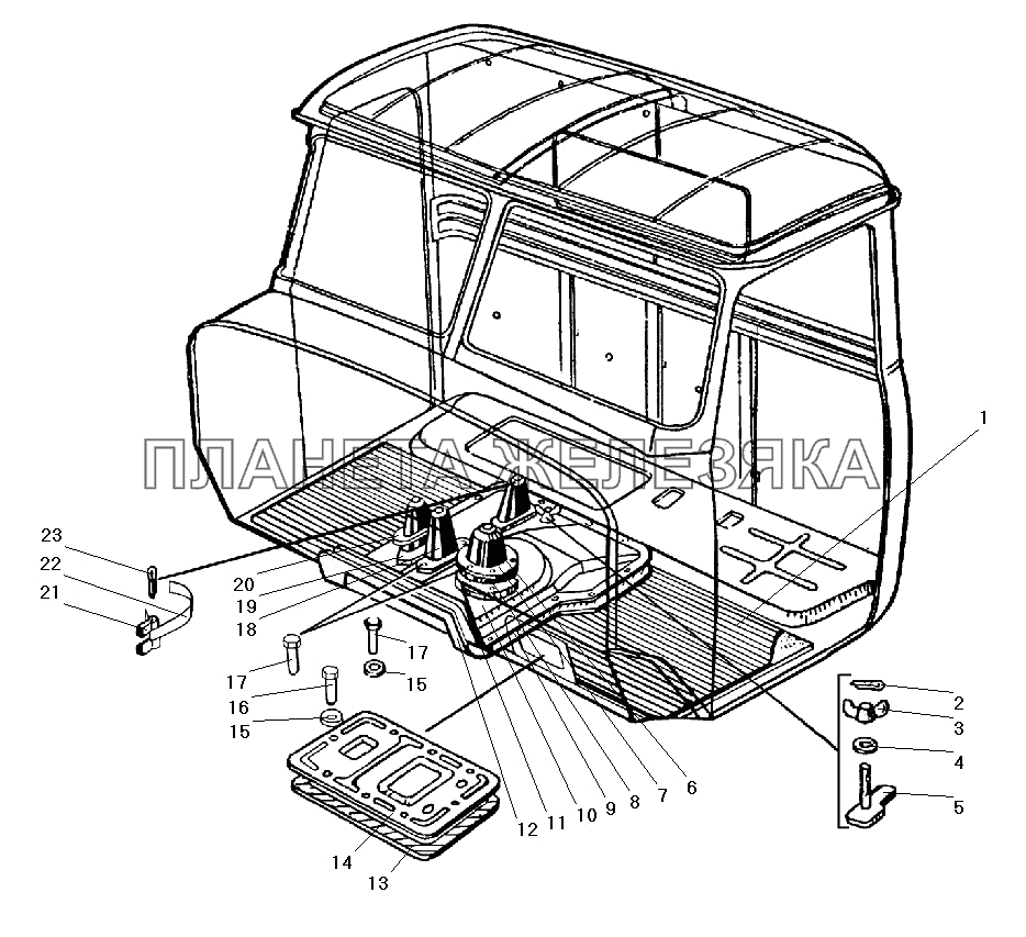 Уплотнители рычагов и коврики пола кабины УРАЛ-43206-41