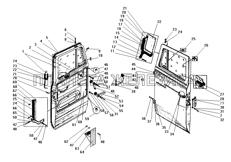 Двери кабины УРАЛ-43206-41