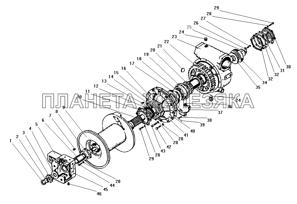 Детали редуктора лебедки УРАЛ-43206-41