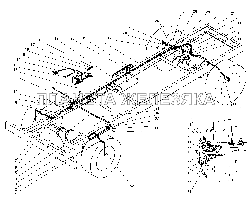 Система регулирования давления воздуха в шинах УРАЛ-43206-41