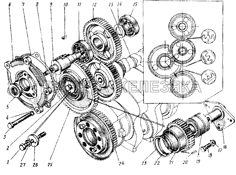 Привод агрегатов УРАЛ-4320