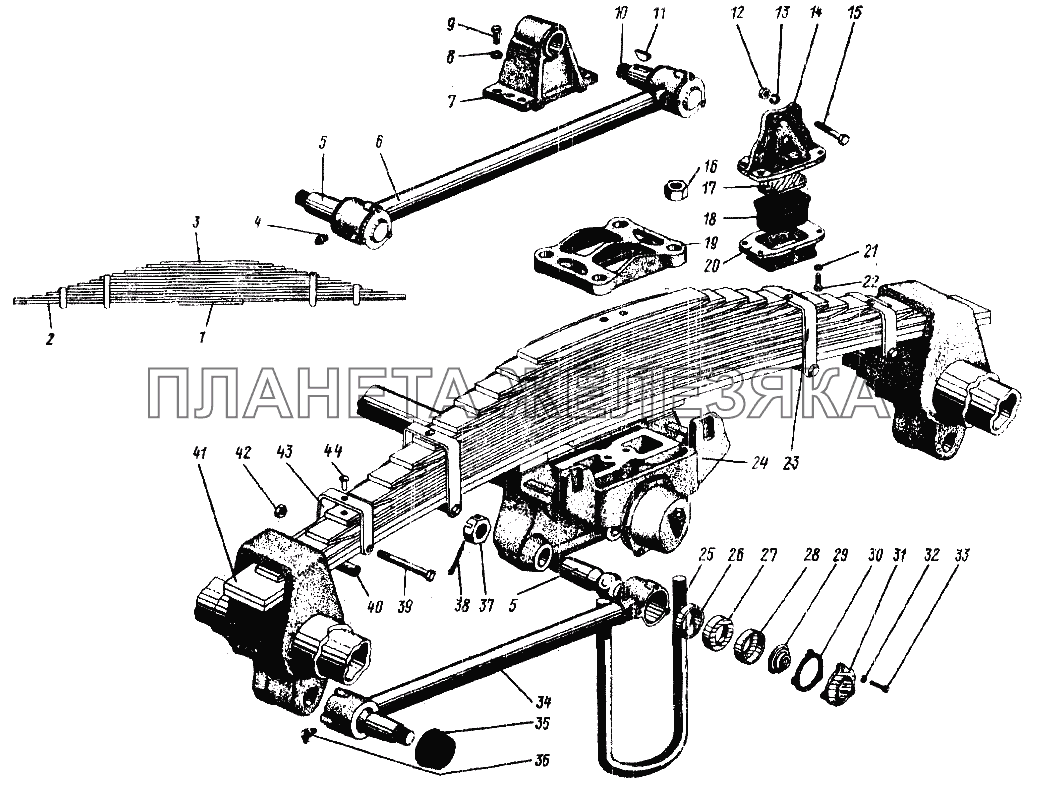 Подвеска задняя УРАЛ-4320