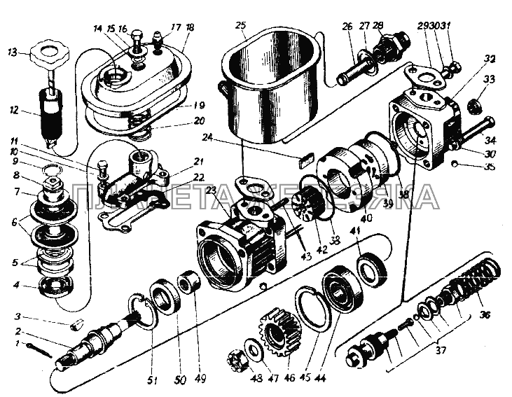 Насос усилителя рулевого управления УРАЛ-4320