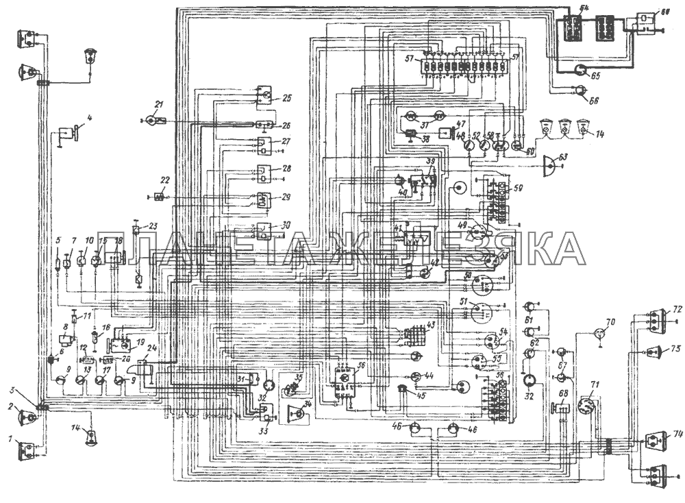 Схема электрооборудования УРАЛ-4320
