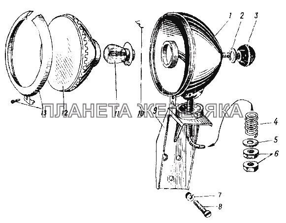 Фара поворотная УРАЛ-4320