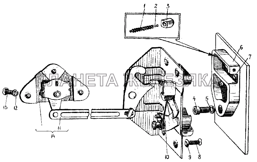 Замок двери УРАЛ-4320