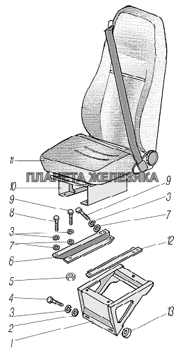 Сиденье пассажира УРАЛ-44202-3511-80