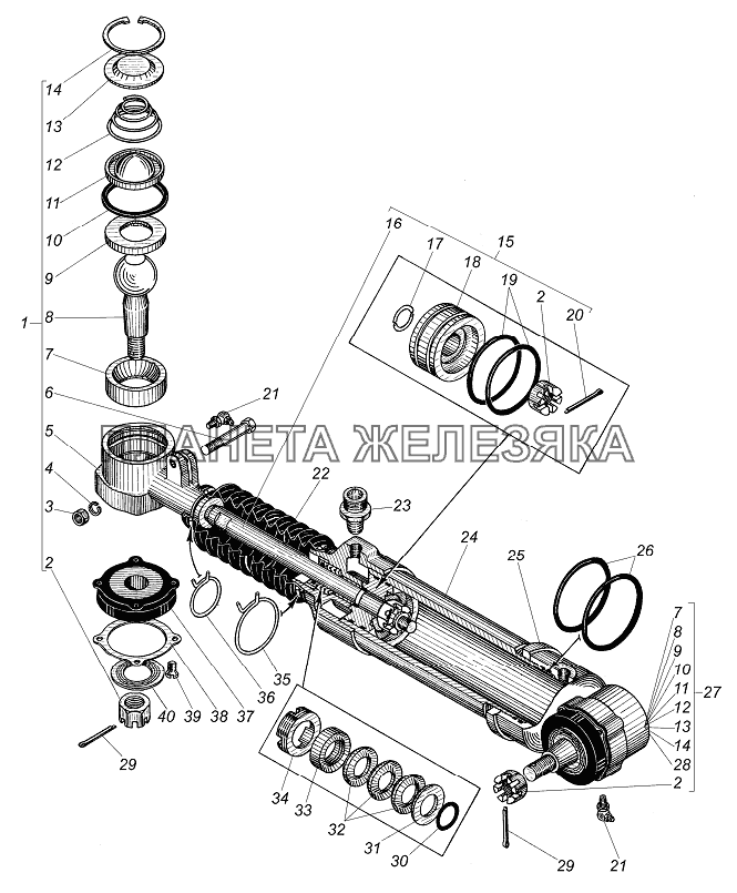 Усилительный механизм УРАЛ-44202-3511-80