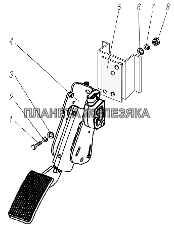 Установка педали акселератора УРАЛ-44202-3511-80