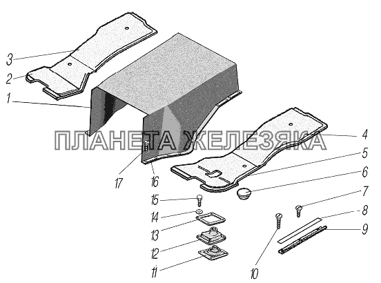 Настил пола кабины УРАЛ-44202-3511-80