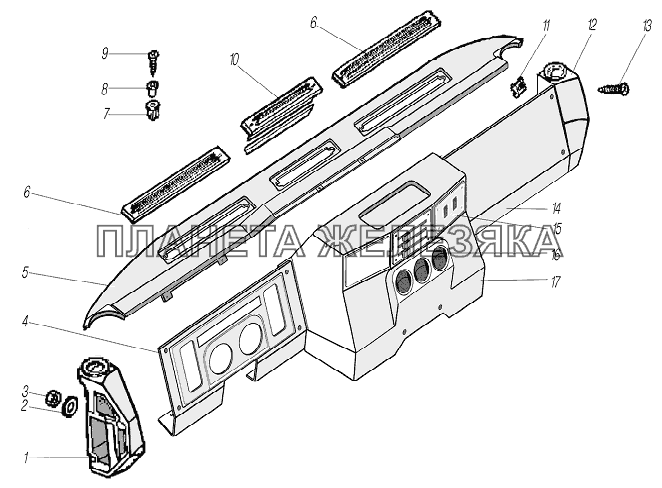 Установка панели приборов УРАЛ-44202-3511-80