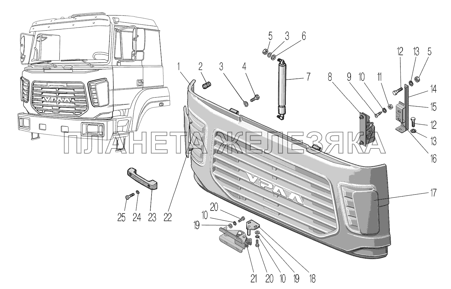 Установка наружной облицовки УРАЛ-44202-3511-80М