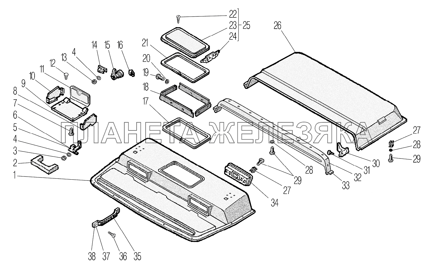 Обивка крыши УРАЛ-44202-3511-80М