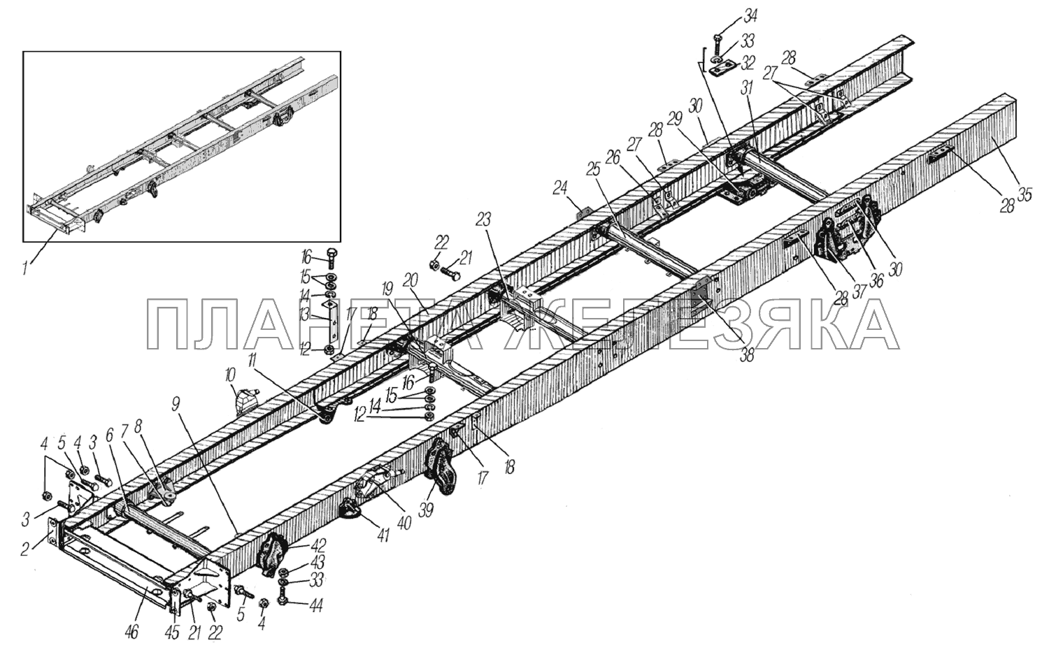 Рама УРАЛ-44202-3511-80М