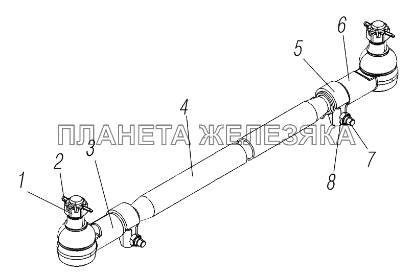 Тяга поперечная 180-3414052 (Возможна замена на БМ4320-3414052-11) УРАЛ-44202-3511-80М