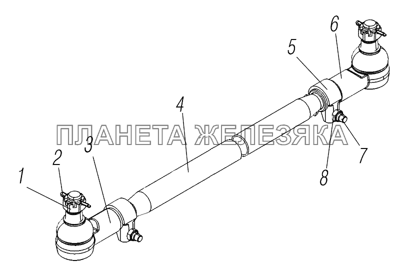 Тяга поперечная БМ4320-3414052-11 (Применяется взамен 180-3414052) УРАЛ-44202-3511-80М