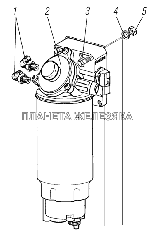 Установка фильтра грубой очистки топлива УРАЛ-44202-3511-80М