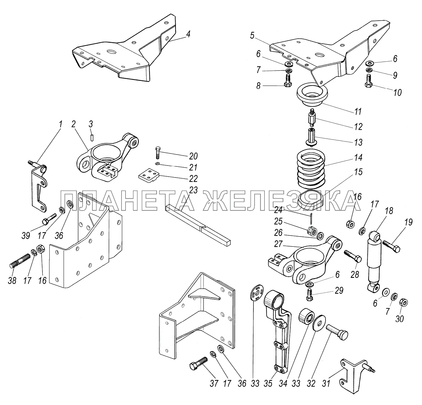 Опора кабины передняя УРАЛ-44202-3511-80М