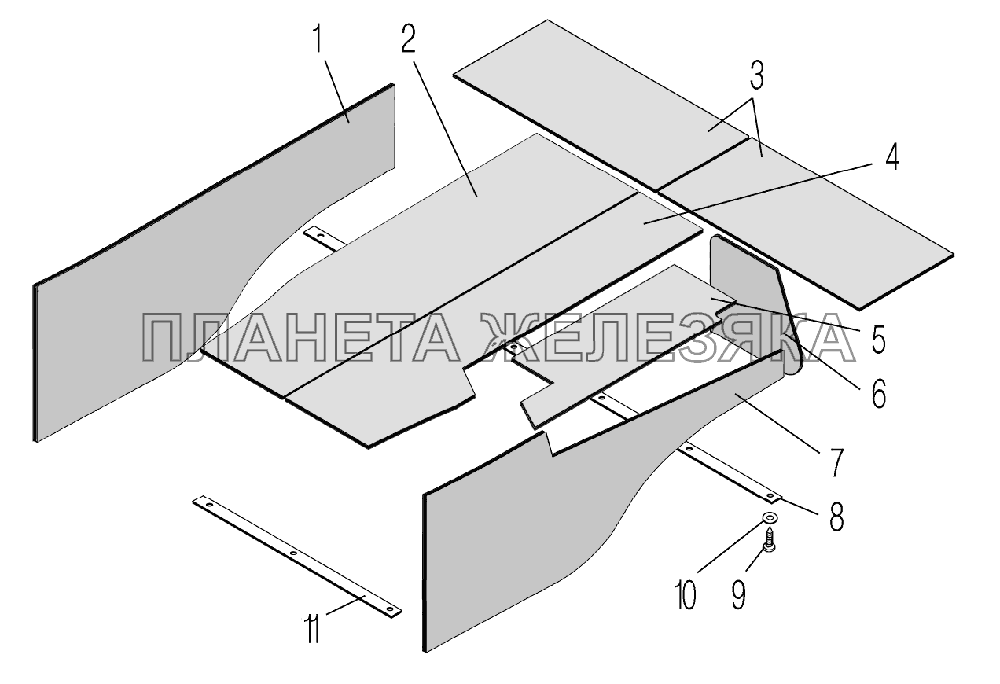 Изоляция мотоотсека наружная УРАЛ-44202-3511-80М