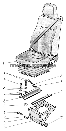 Сиденье водителя УРАЛ-44202-3511-80