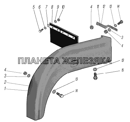 Установка передних крыльев УРАЛ-44202-3511-80