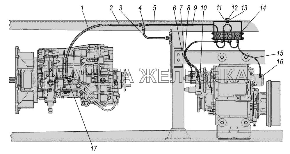 Установка управления раздаточной коробкой УРАЛ-44202-3511-80