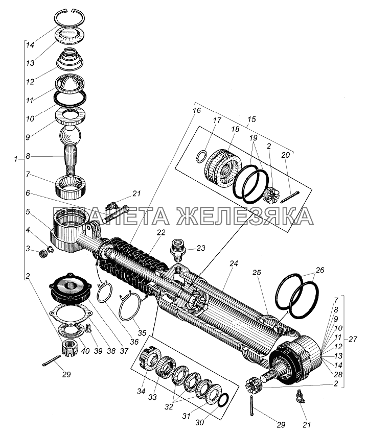 Усилительный механизм УРАЛ-44202-3511-80