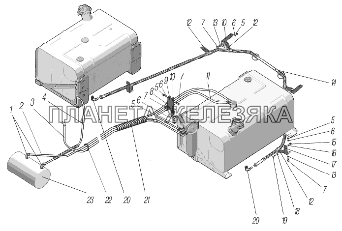 Трубопроводы и шланги системы питания УРАЛ-44202-3511-80