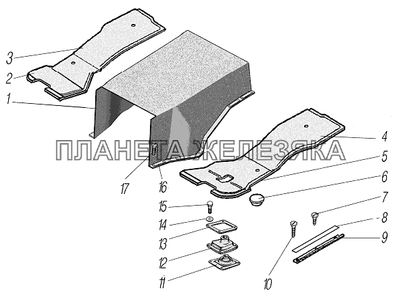 Настил пола кабины УРАЛ-44202-3511-80